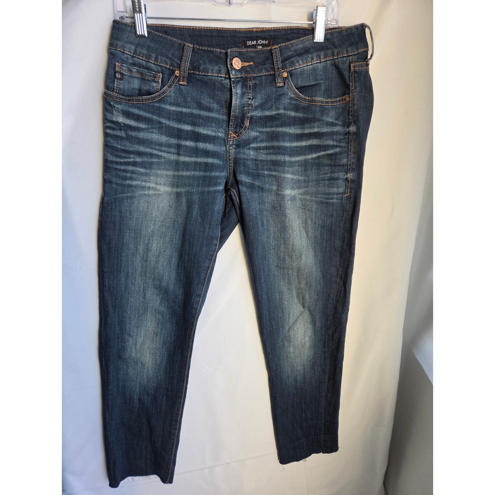 Dear John Jeans Men  Blue Dark Wash Slim Mid Rise Straight